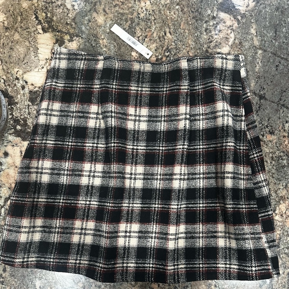 Plaid Check Wrap Mini Skirt - Picture 3 of 7